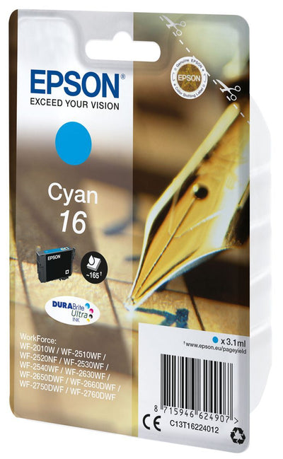 Epson Pen and crossword Singlepack Cyan 16 DURABrite Ultra Ink [C13T16224012]