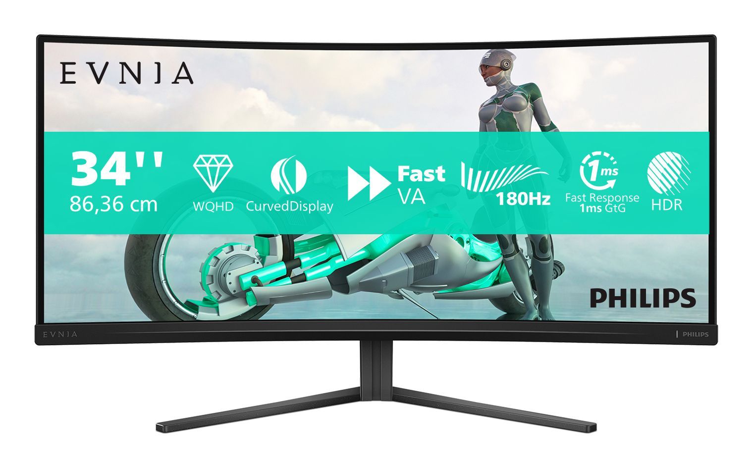 Philips Evnia 34M2C3500L/00 Monitor PC 86,4 cm (34") 3440 x 1440 Pixel Wide Quad HD LCD Nero [34M2C3500L/00]