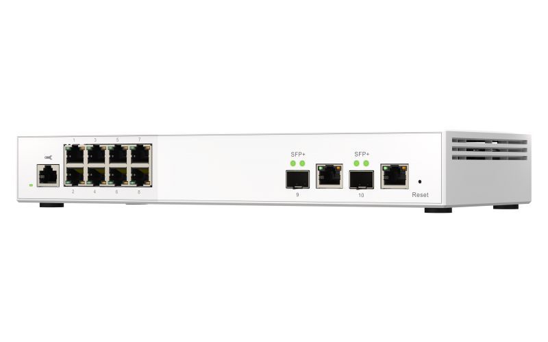 QNAP QSW-M2108R-2C switch di rete Gestito L2 2.5G Ethernet (100/1000/2500) Supporto Power over Ethernet (PoE) Nero [QSW-M2108R-2C]