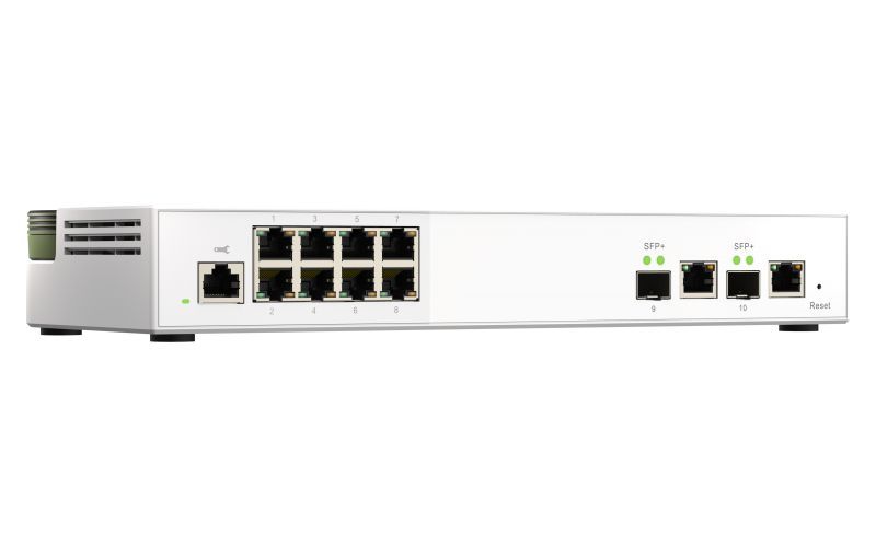QNAP QSW-M2108R-2C switch di rete Gestito L2 2.5G Ethernet (100/1000/2500) Supporto Power over Ethernet (PoE) Nero [QSW-M2108R-2C]