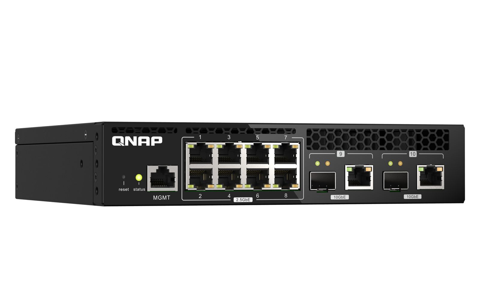 QNAP QSW-M2108R-2C switch di rete Gestito L2 2.5G Ethernet (100/1000/2500) Supporto Power over Ethernet (PoE) Nero [QSW-M2108R-2C]