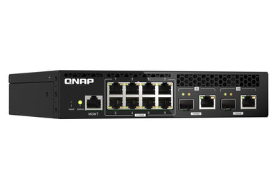 QNAP QSW-M2108R-2C switch di rete Gestito L2 2.5G Ethernet (100/1000/2500) Supporto Power over Ethernet (PoE) Nero [QSW-M2108R-2C]