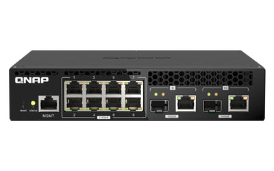QNAP QSW-M2108R-2C switch di rete Gestito L2 2.5G Ethernet (100/1000/2500) Supporto Power over Ethernet (PoE) Nero [QSW-M2108R-2C]
