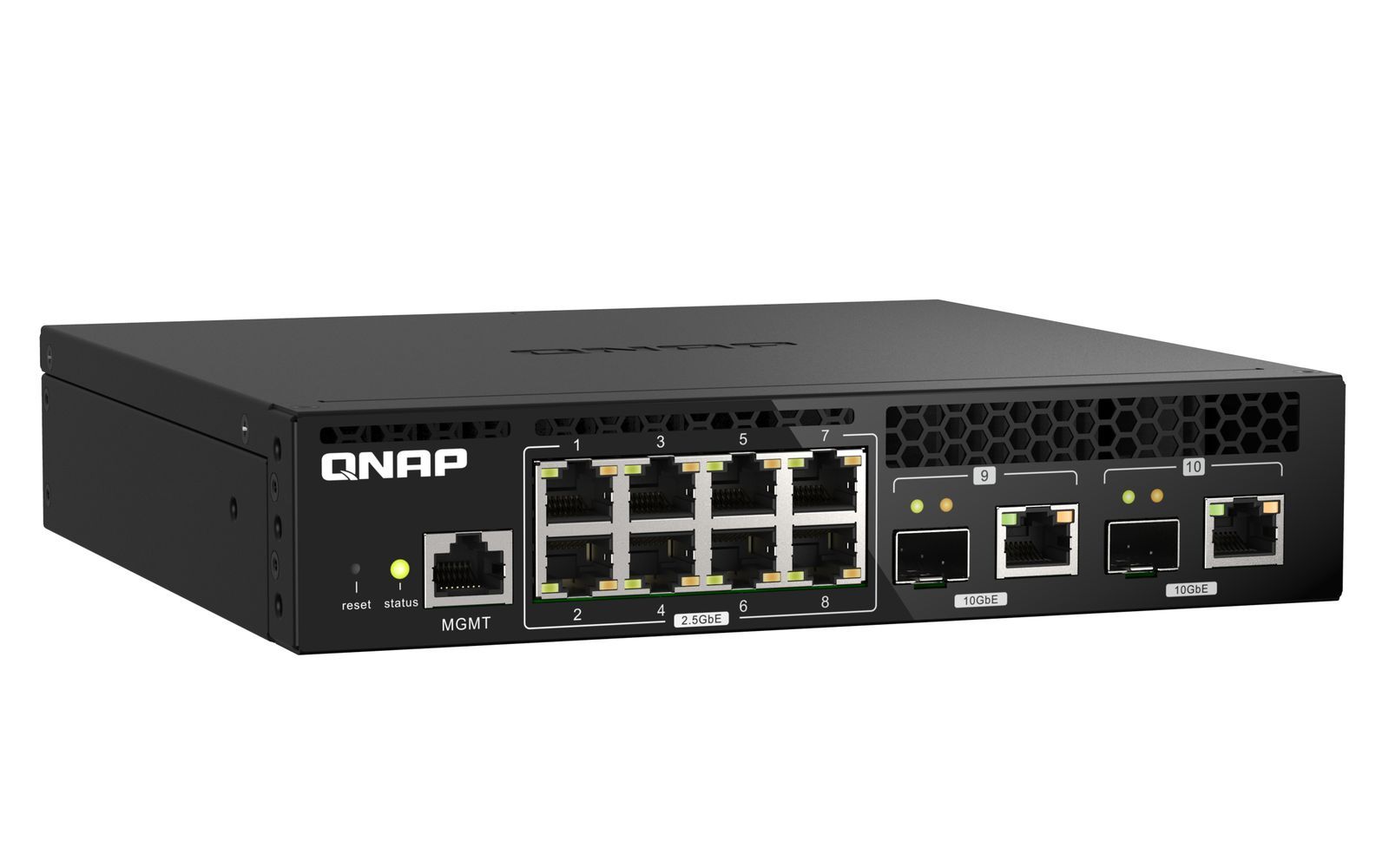 QNAP QSW-M2108R-2C switch di rete Gestito L2 2.5G Ethernet (100/1000/2500) Supporto Power over Ethernet (PoE) Nero [QSW-M2108R-2C]