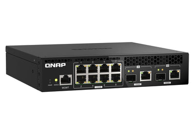QNAP QSW-M2108R-2C switch di rete Gestito L2 2.5G Ethernet (100/1000/2500) Supporto Power over Ethernet (PoE) Nero [QSW-M2108R-2C]