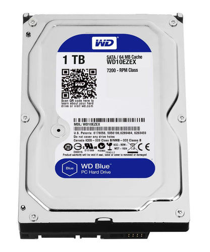 Western Digital Blue disco rigido interno 1 TB 7200 Giri/min 64 MB 3.5" Serial ATA III [WD10EZEX]