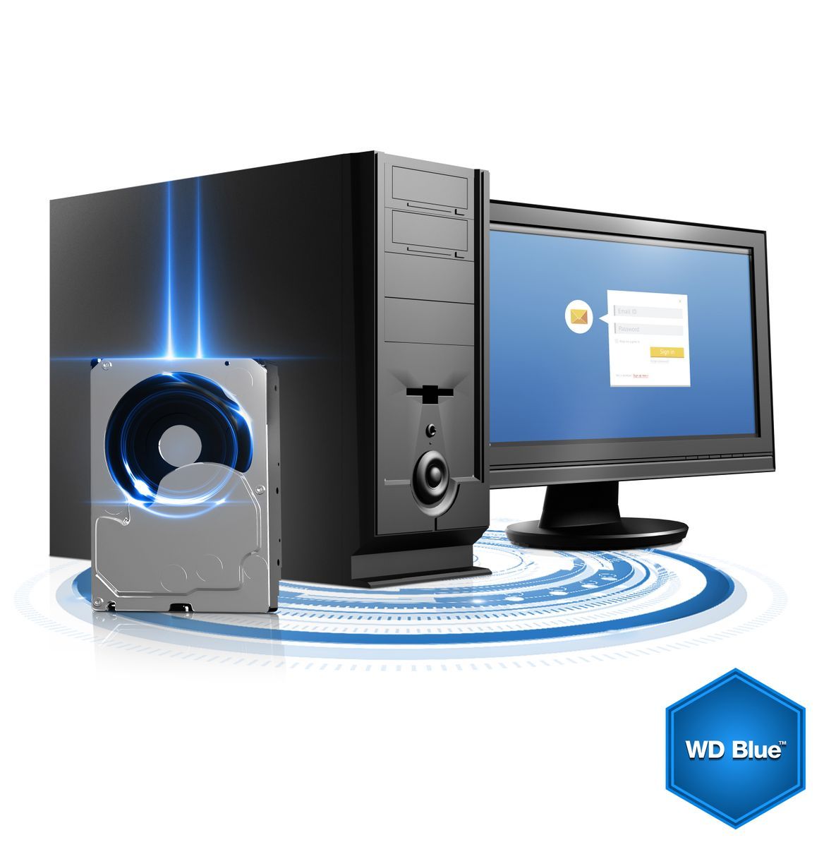 Western Digital Blue disco rigido interno 1 TB 7200 Giri/min 64 MB 3.5" Serial ATA III [WD10EZEX]