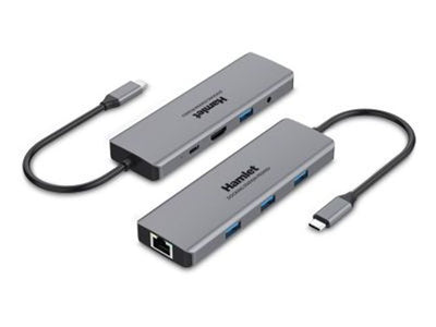 Hamlet HDKC-PD200U replicatore di porte e docking station per notebook Cablato USB 3.2 Gen 1 (3.1 Gen 1) Type-C Grigio [HDKC-PD200U]