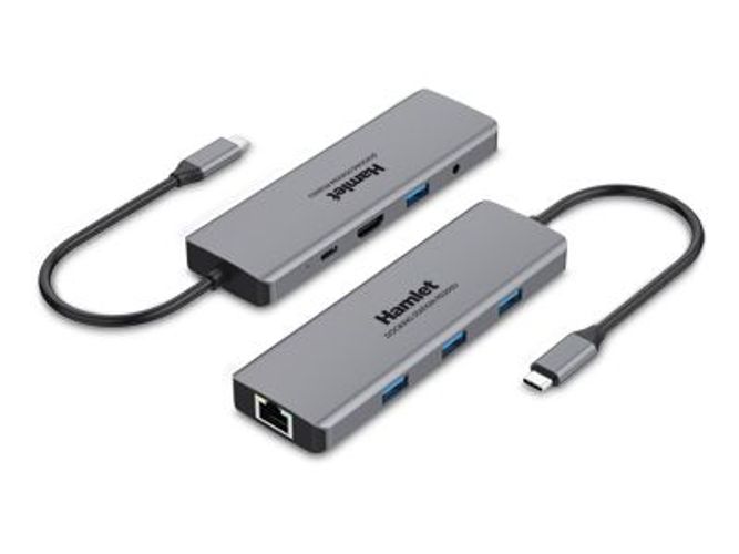 Hamlet HDKC-PD200U replicatore di porte e docking station per notebook Cablato USB 3.2 Gen 1 (3.1 Gen 1) Type-C Grigio [HDKC-PD200U]