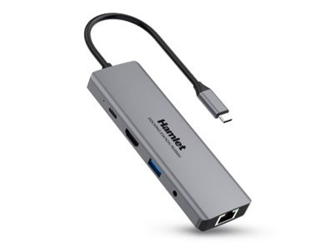 Hamlet HDKC-PD200U replicatore di porte e docking station per notebook Cablato USB 3.2 Gen 1 (3.1 Gen 1) Type-C Grigio [HDKC-PD200U]