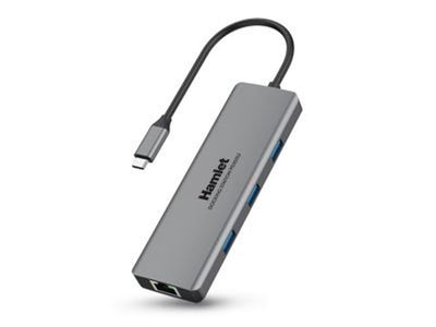 Hamlet HDKC-PD200U replicatore di porte e docking station per notebook Cablato USB 3.2 Gen 1 (3.1 Gen 1) Type-C Grigio [HDKC-PD200U]
