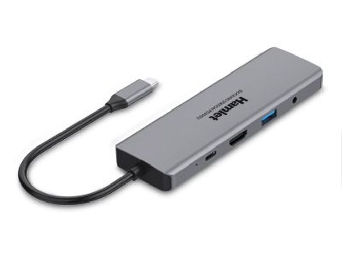 Hamlet HDKC-PD200U replicatore di porte e docking station per notebook Cablato USB 3.2 Gen 1 (3.1 Gen 1) Type-C Grigio [HDKC-PD200U]