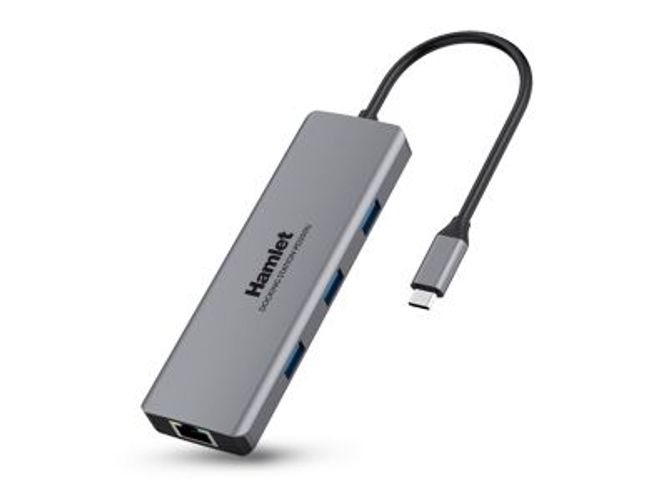Hamlet HDKC-PD200U replicatore di porte e docking station per notebook Cablato USB 3.2 Gen 1 (3.1 Gen 1) Type-C Grigio [HDKC-PD200U]