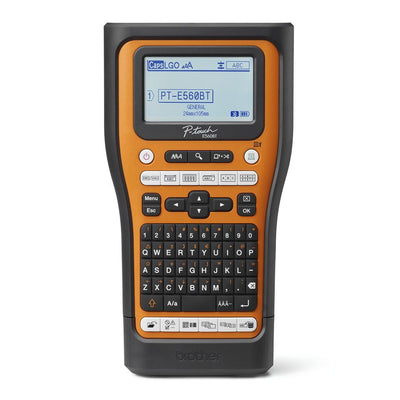 Brother PTE560BTVPQL1 stampante per etichette (CD) Trasferimento termico 180 x 180 DPI 20 mm/s Con cavo e senza cavo HSE/TZe Bluetooth QWERTY [PTE560BTVPQL1]