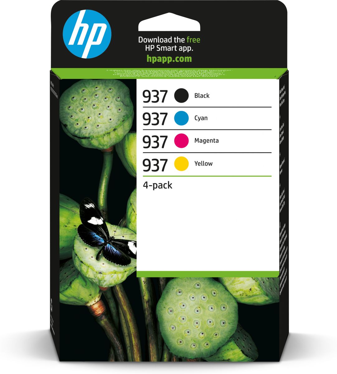HP 937 CMYK ORIGINAL INK CARTRIDGE 4-PACK [6C400NE#301]