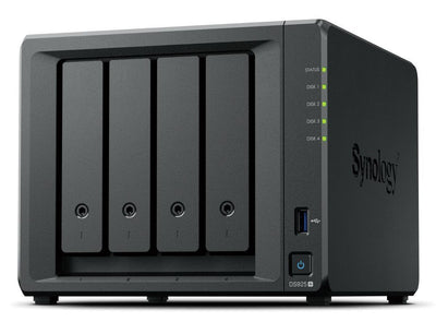 Synology DiskStation DS925+ server NAS e di archiviazione Ryzen Embedded V1500B 4 GB DDR4 0 TB Nero [DS925+]