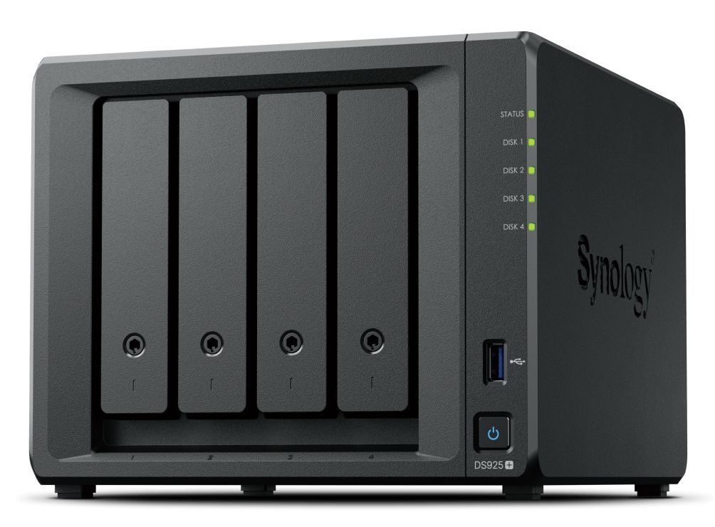 Synology DiskStation DS925+ server NAS e di archiviazione Ryzen Embedded V1500B 4 GB DDR4 0 TB Nero [DS925+]