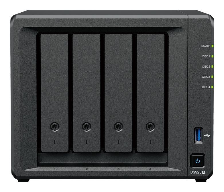 Synology DiskStation DS925+ server NAS e di archiviazione Ryzen Embedded V1500B 4 GB DDR4 0 TB Nero [DS925+]