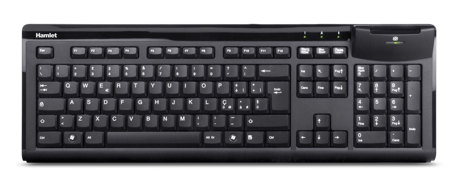 Hamlet Smart Card Keyboard tastiera usb professionale con lettore smart card integrato [XKKITASCR]