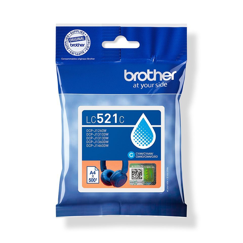 Brother LC521C cartuccia d'inchiostro 1 pz Originale Ciano [LC521C]