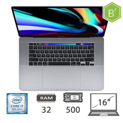 MBP 16 T.BAR(2019)I7-9750H/32/512/SG/2Y - B [005655PCR-EU]