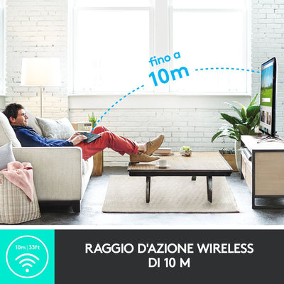 Logitech K400 Plus Tastiera Wireless Touch per tv [920-007135]