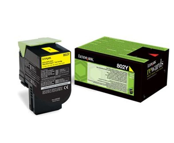 Lexmark 802Y cartuccia toner 1 pz Originale Giallo [80C20Y0]