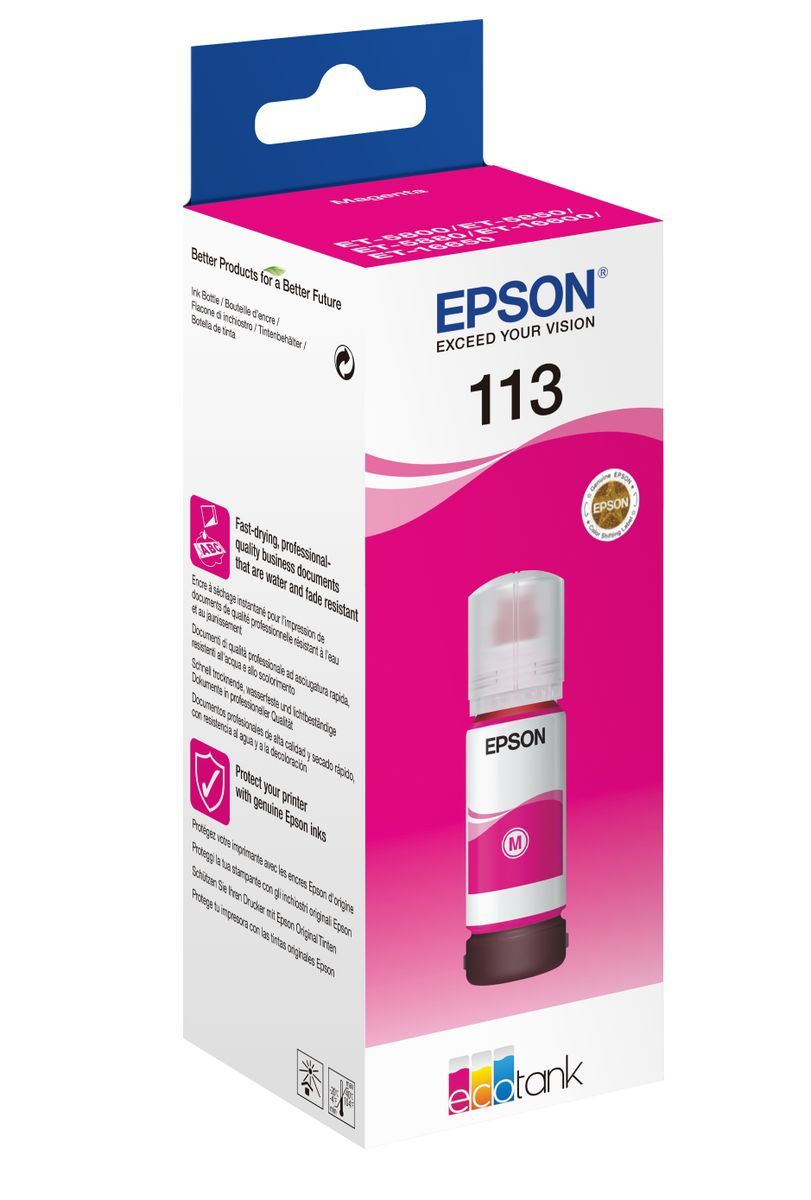 Epson 113 EcoTank Pigment Magenta ink bottle [C13T06B340]