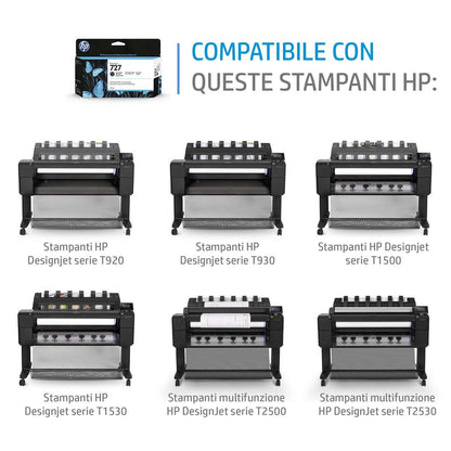 HP Cartuccia inchiostro grigio DesignJet 727, 130 ml [B3P24A]