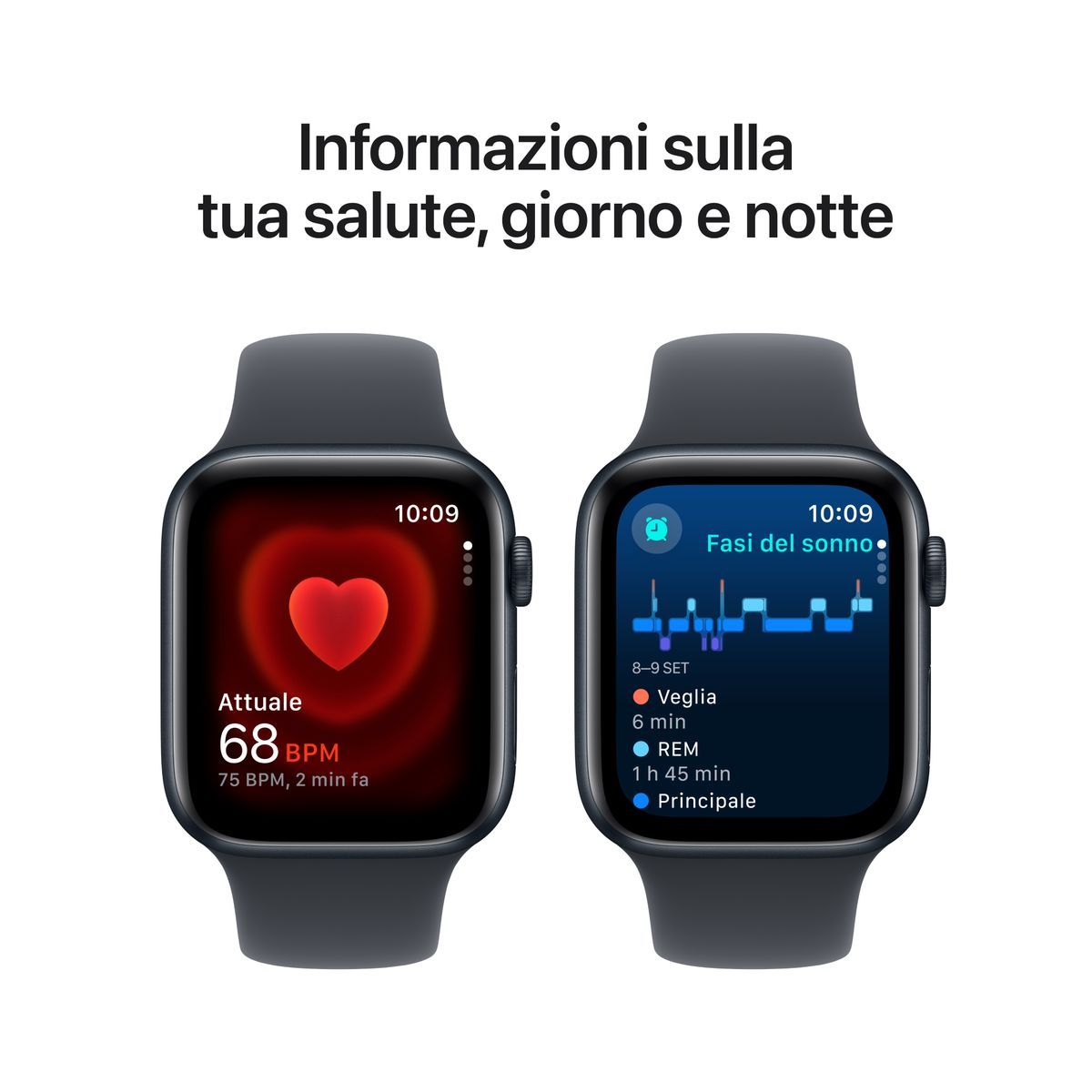 Apple Watch SE GPS 44mm Cassa Alluminio Mezzanotte con Mezzanotte Sport Band - M/L [MXEK3QL/A]