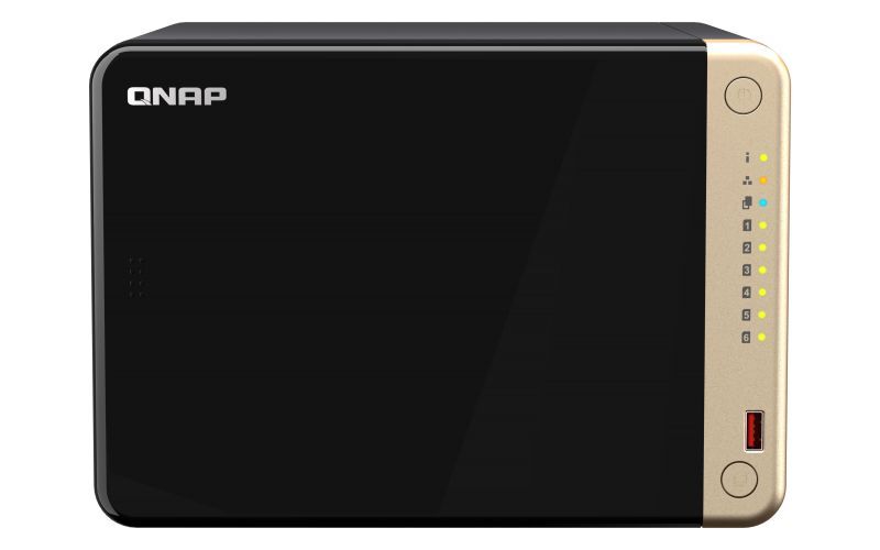 QNAP TS-664 NAS Tower Intel Celeron N5095 8 GB DDR4 0 TB QNAP QTS Nero, Bronzo [TS-664-8G]