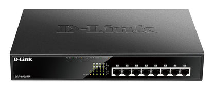D-Link DGS-1008MP switch di rete Non gestito Gigabit Ethernet (10/100/1000) Supporto Power over Ethernet (PoE) 1U Nero [DGS-1008MP]