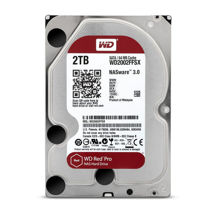 Western Digital Red Pro disco rigido interno 2 TB 7200 Giri/min 64 MB 3.5" Serial ATA III [WD2002FFSX]