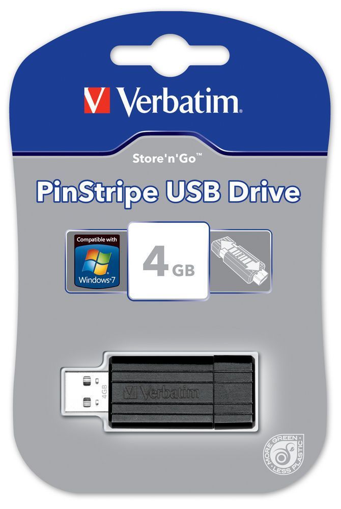 Verbatim PinStripe 4GB unità flash USB USB tipo A 2.0 Nero [49061]