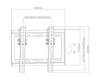 ITB CEEW1506 Supporto TV a parete 109,2 cm (43") Nero [CEEW1506]