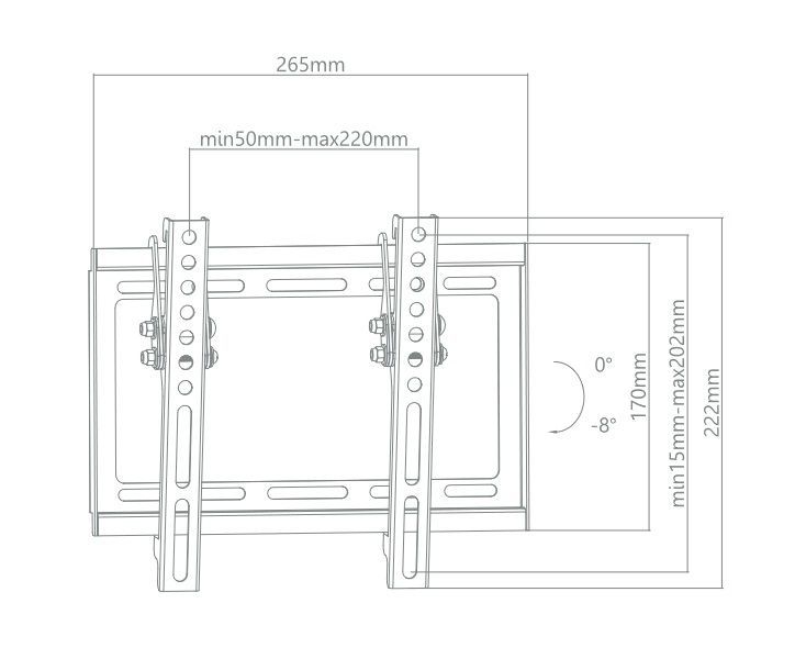 ITB CEEW1506 Supporto TV a parete 109,2 cm (43") Nero [CEEW1506]