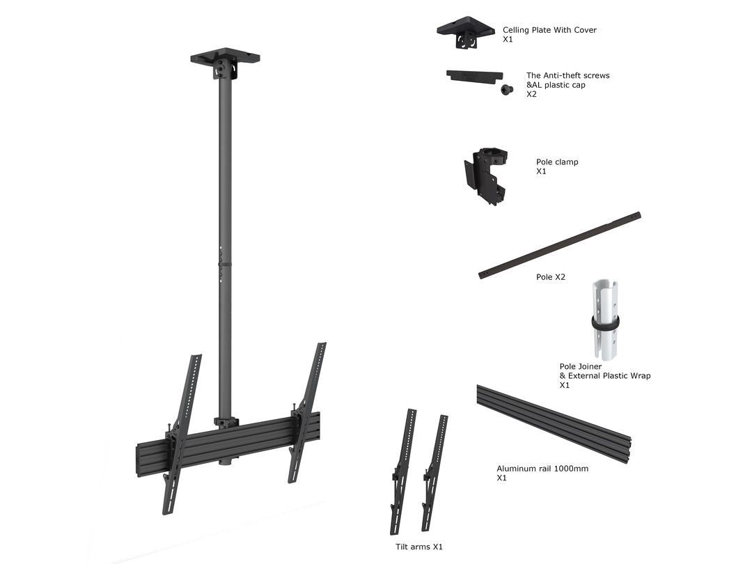 ITB MB5778 supporto da tavolo per Tv a schermo piatto 190,5 cm (75") Viti Nero [MB5778]