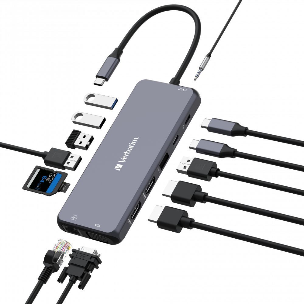Verbatim 16105448 hub di interfaccia USB tipo-C Grigio [32154]