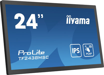 iiyama PROLITE Pannello A digitale 61 cm (24") LED 600 cd/m Full HD Nero Touch screen [TF2438MSC-B1]