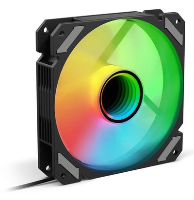 Sharkoon SHARK Mirror PWM RGB Case per computer Ventilatore 12 cm Nero 1 pz [SHARKMIRRORRGBFANBLACK]