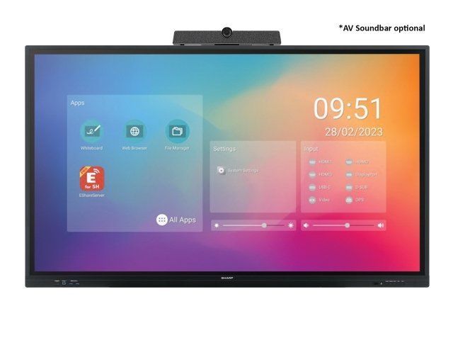 Sharp PN-LC752 Pannello piatto per segnaletica digitale 190,5 cm (75") LCD Wi-Fi 450 cd/m 4K Ultra HD Nero Touch screen Processore integrato Android 11 16/7 [60005892]
