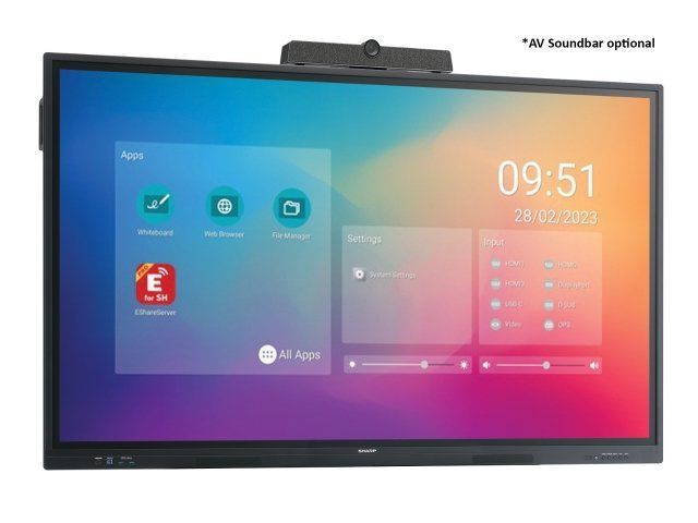 Sharp PN-LC752 Pannello piatto per segnaletica digitale 190,5 cm (75") LCD Wi-Fi 450 cd/m 4K Ultra HD Nero Touch screen Processore integrato Android 11 16/7 [60005892]