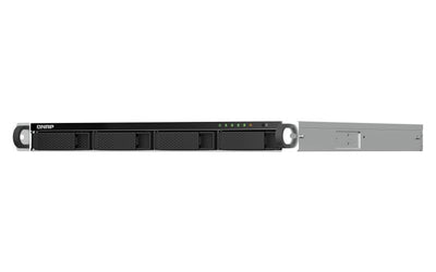 QNAP TS-464U-RP NAS Rack (1U) Intel Celeron N5095 8 GB DDR4 0 TB QNAP Turbo System Alluminio, Nero [TS-464U-RP-8G]