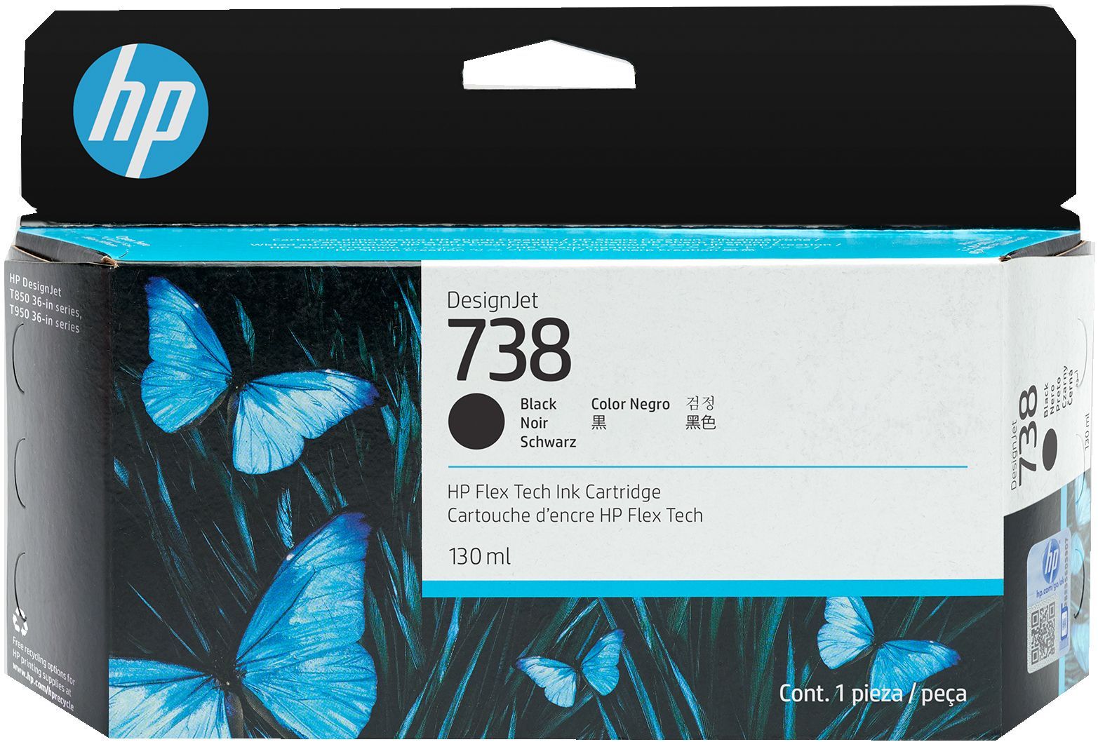HP Cartuccia di inchiostro DesignJet 738 da 130 ml nero [498N4A]
