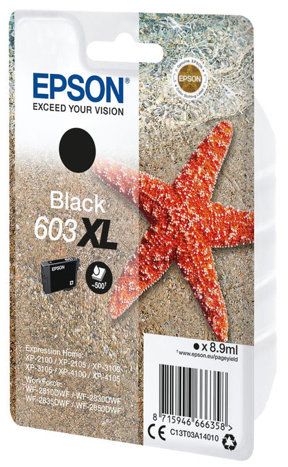 Epson Singlepack Black 603XL Ink [C13T03A14010]