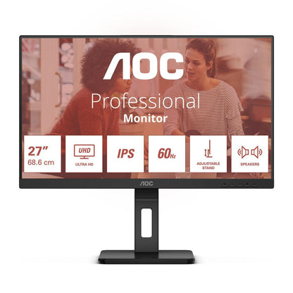AOC E3 U27E3UF Monitor PC 68,6 cm (27") 3840 x 2160 Pixel 4K Ultra HD LED Nero [U27E3UF]