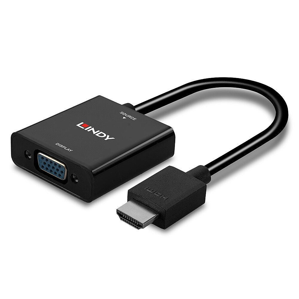 Lindy 38291 cavo e adattatore video 0,1 m HDMI tipo A (Standard) VGA (D-Sub) Nero [LINDY38291]