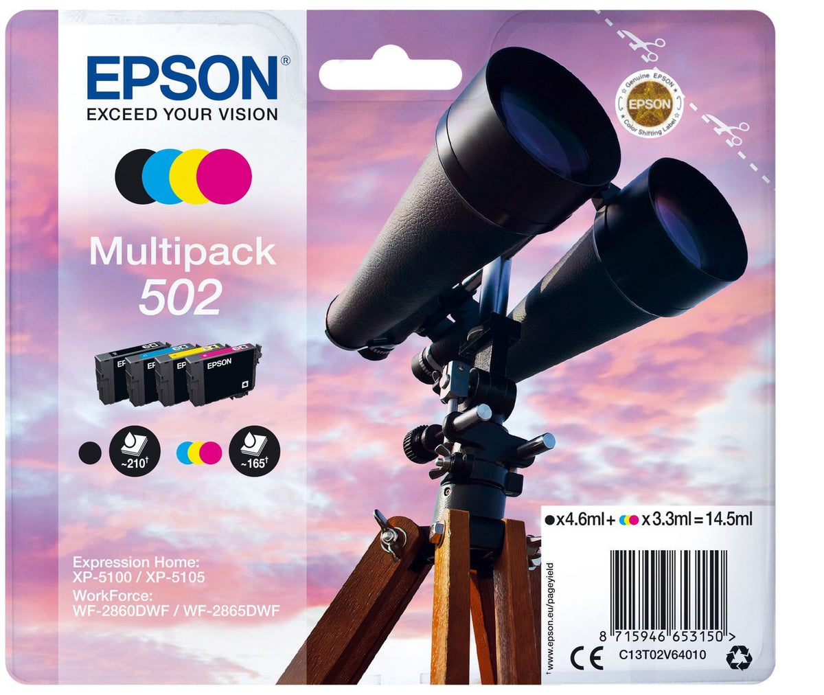 Epson Multipack 4-colours 502 Ink [C13T02V64010]