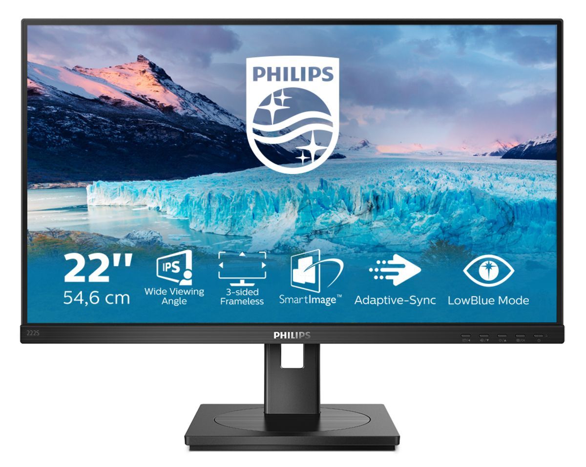 Philips S Line 222S1AE/00 Monitor PC 54,6 cm (21.5") 1920 x 1080 Pixel Full HD LCD Nero [222S1AE/00]