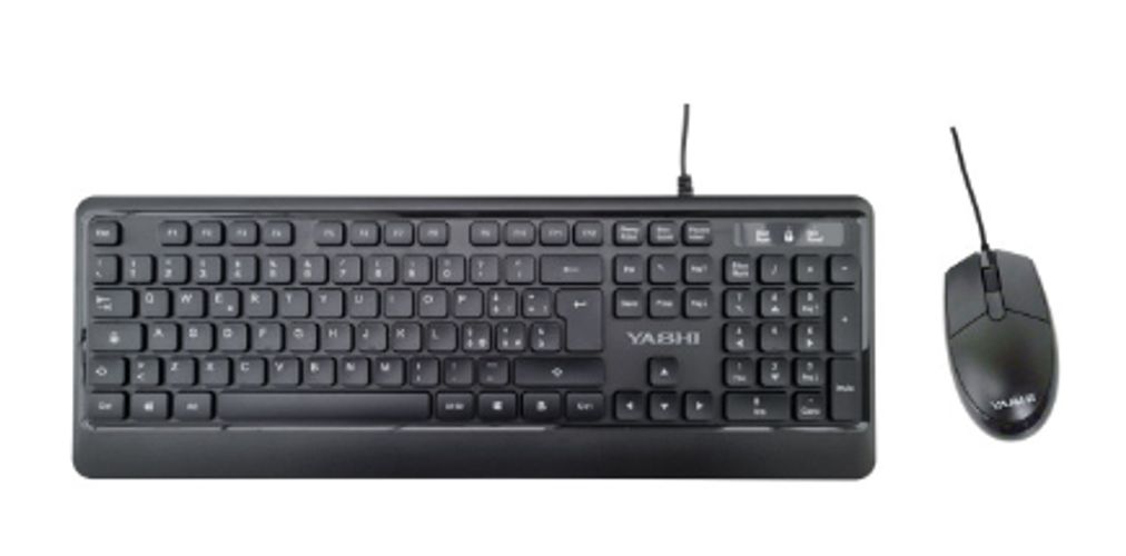 YASHI TASTIERA E MOUSE USB KIT, SOFT, NERO, ITA [MY539]